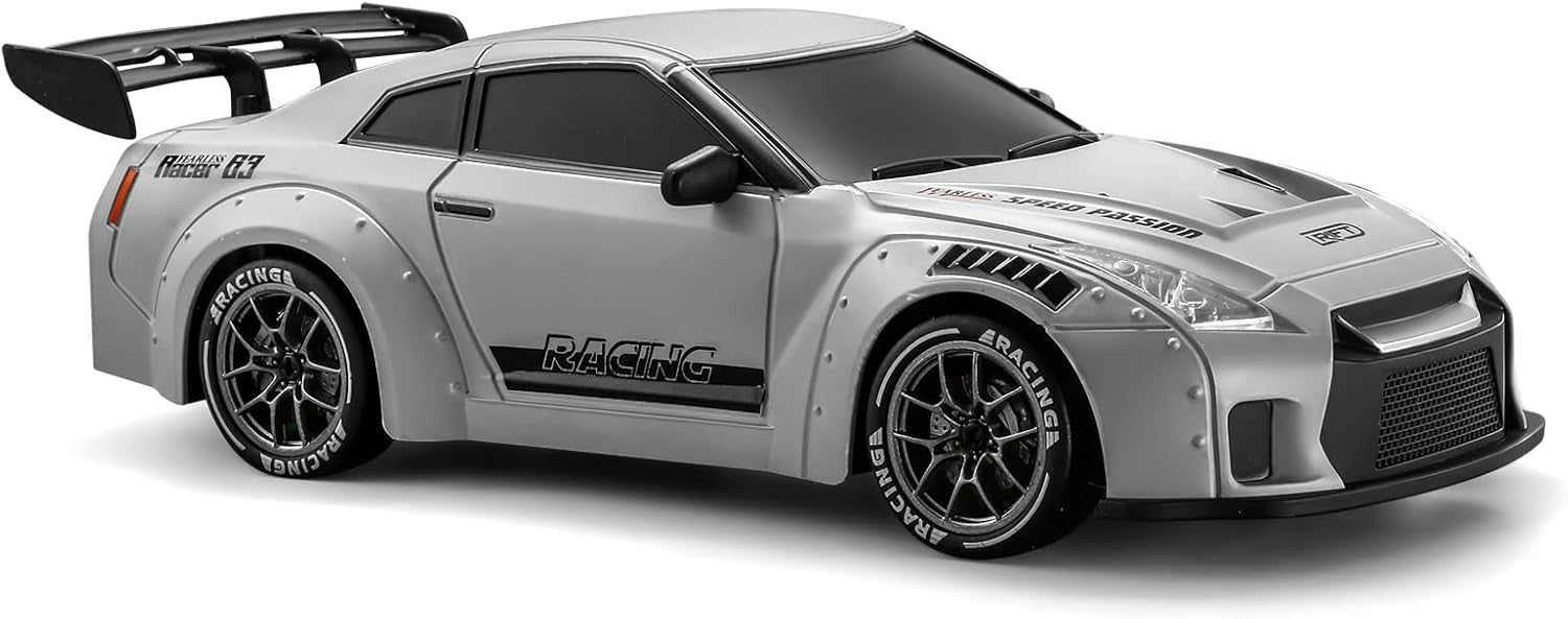 1:24 RC Drift Car 20KM/H – 4WD Remote Control Toy with LED Lights & Extra Tires