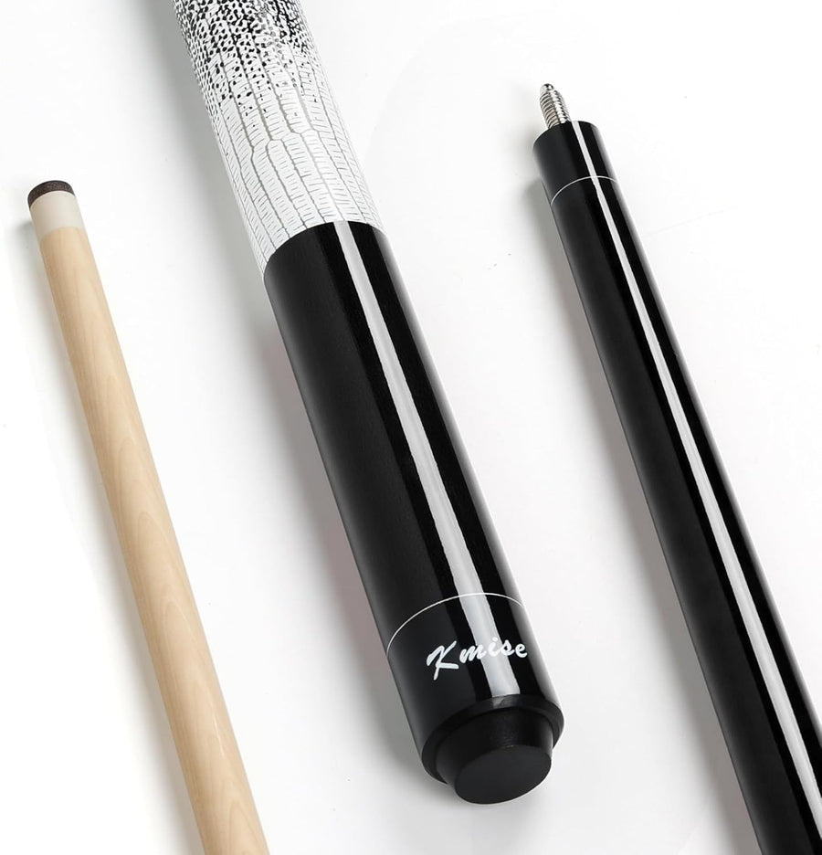 58in Low Deflection Pool Cue Maple Shaft 13mm Tip 3D Grip 19oz