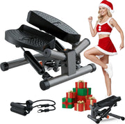 Twist Mini Stepper w/ LCD Monitor, Resistance Bands & Non-Slip Oversized Pedals