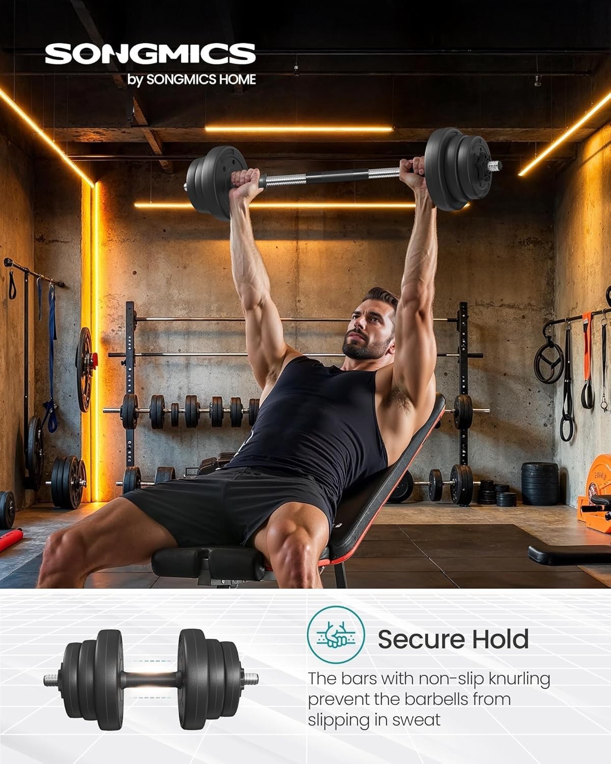 30kg Adjustable Dumbbell Barbell Set 2-in-1 Home Gym Free Weights