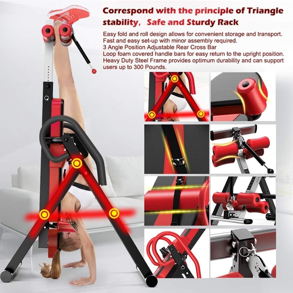Heavy Duty Inversion Table 300lb Adjustable Back Stretcher