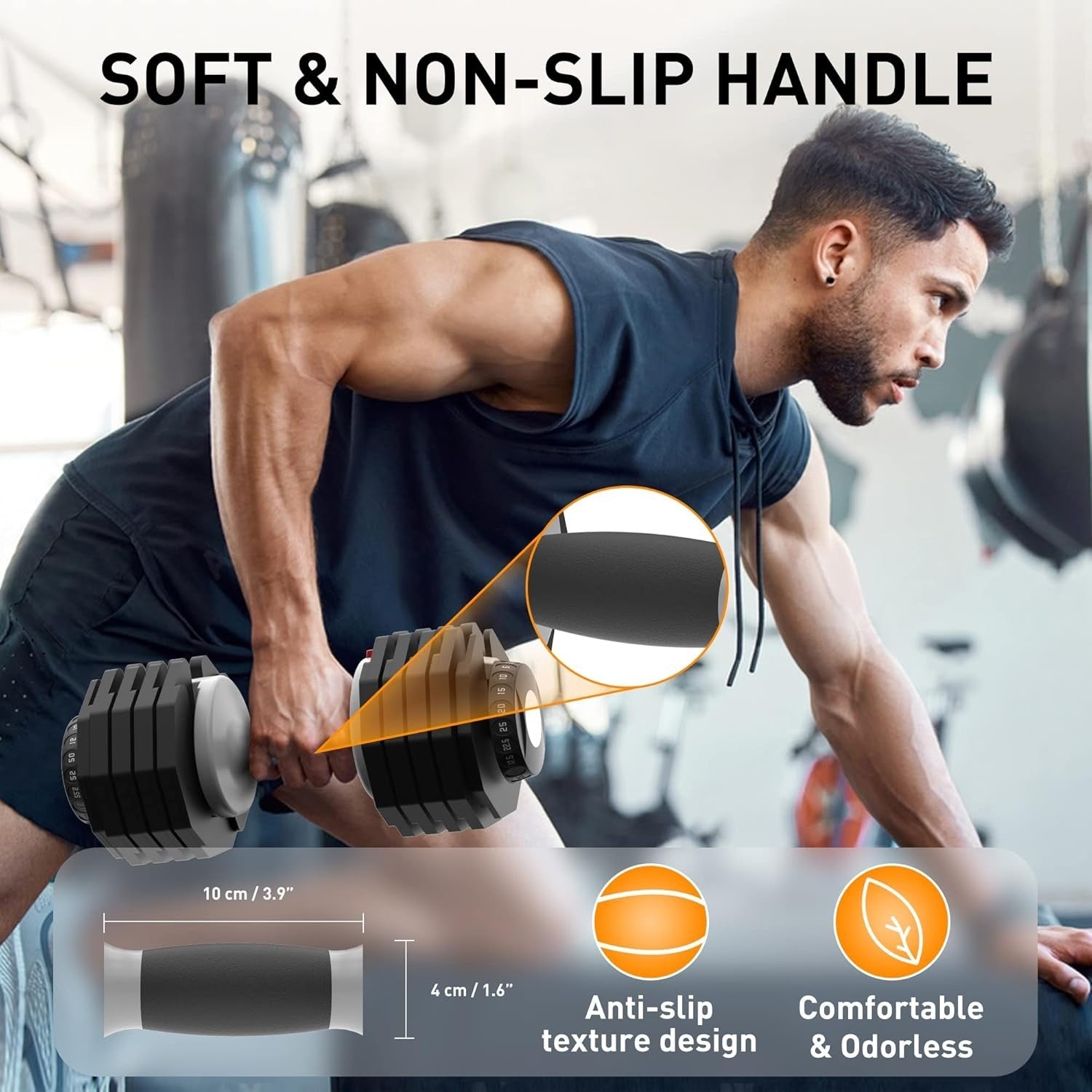 25kg Adjustable Dumbbells Pair 10-in-1 Quick Dial Home Gym Weights Set