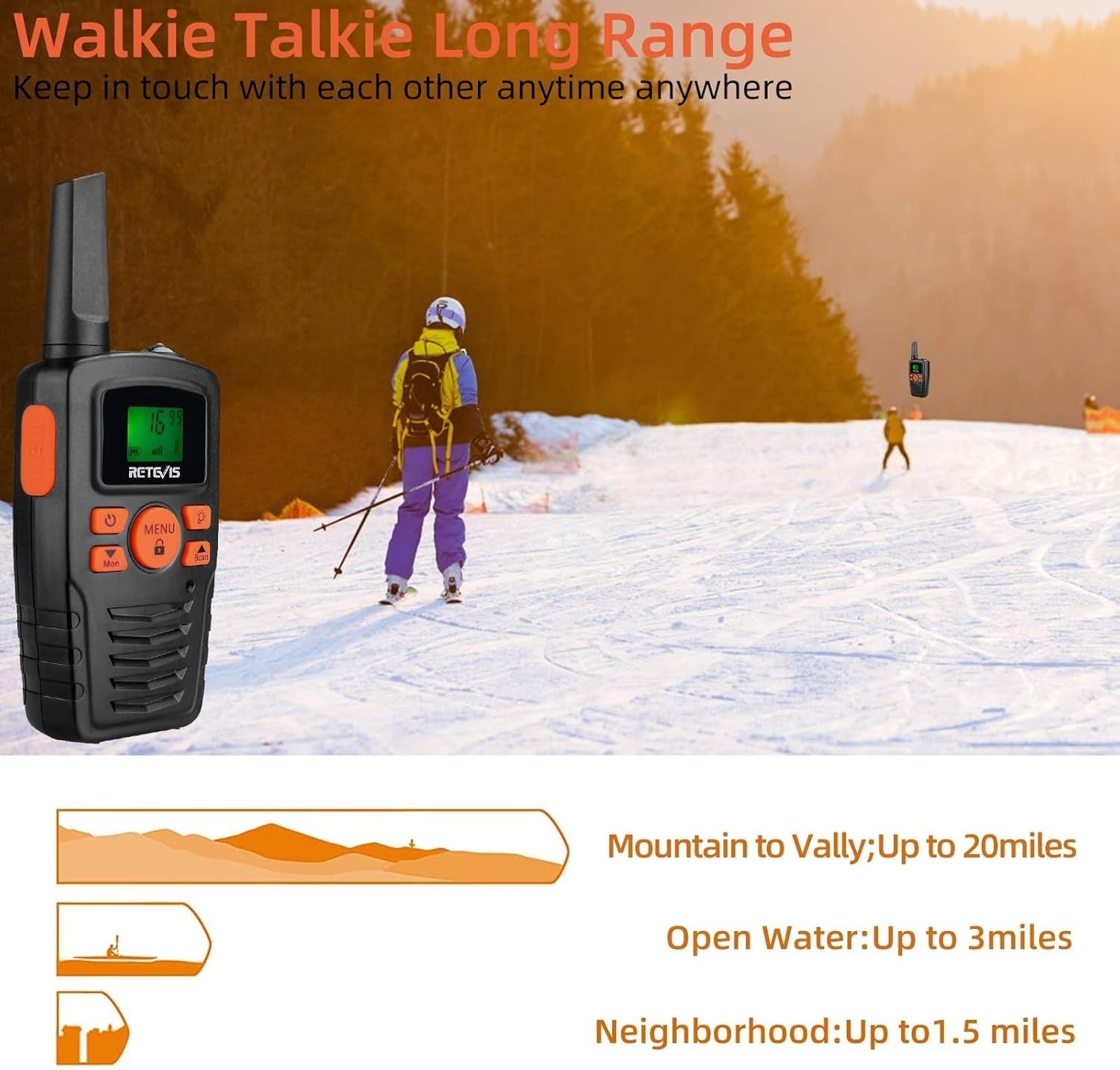 PMR446 Walkie Talkies 4 Pack Long Range VOX LED Torch Outdoor Radio