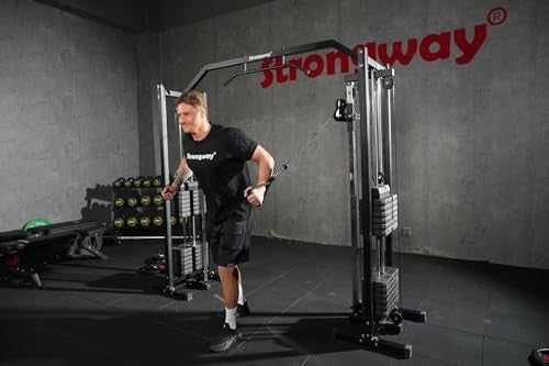 Cable Crossover Machine 150KG Weight Stack Pull Up Bar Home Gym
