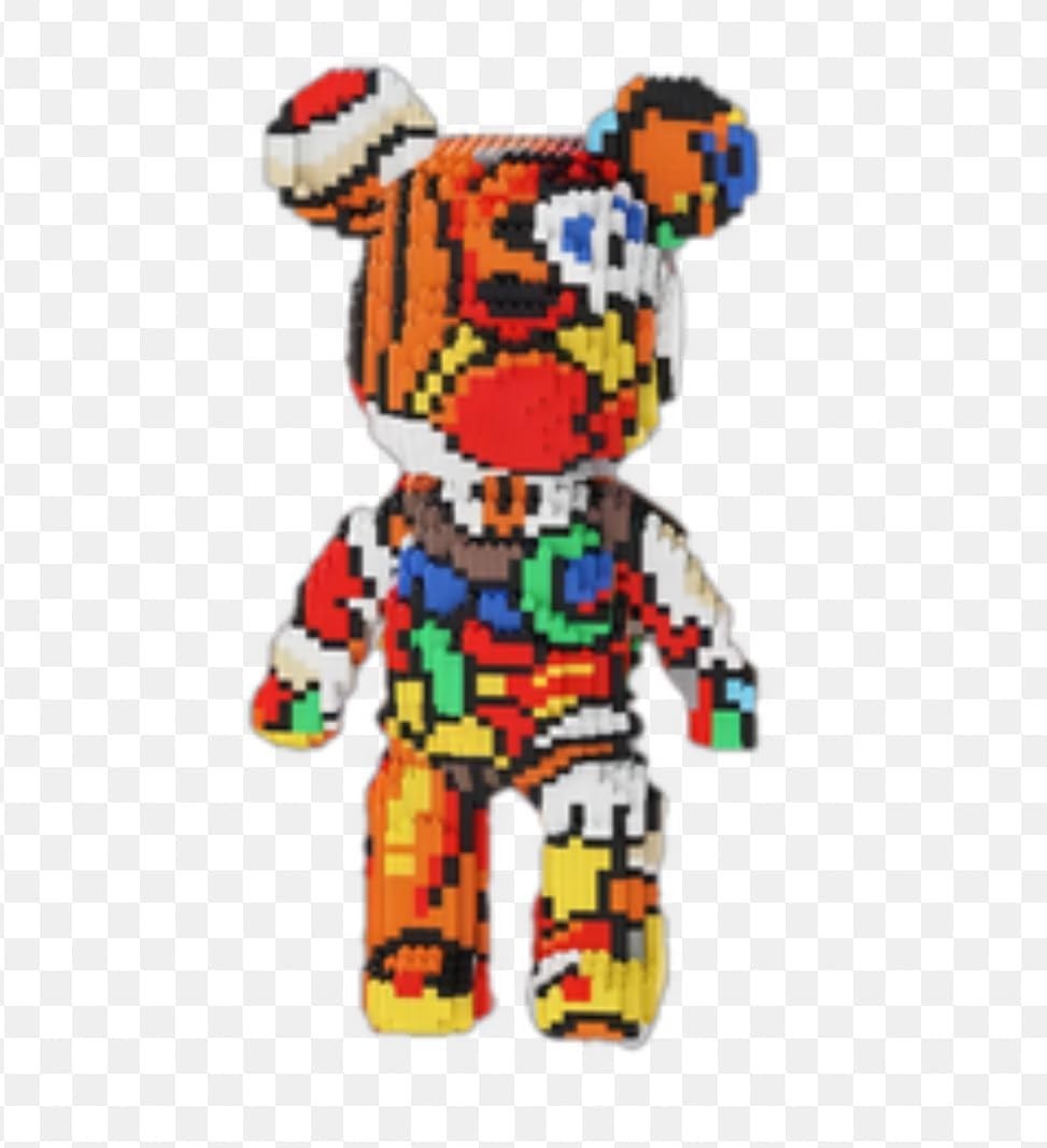 Pixel Art Bear Building Blocks Toy 3688pcs Rainbow DIY Display Set Gift
