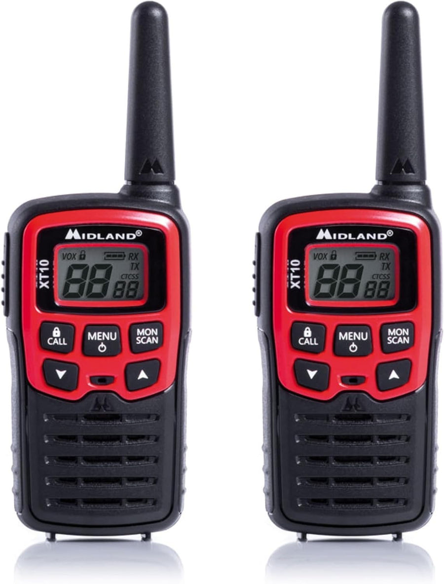 Family Walkie Talkies PMR446 Long Range VOX 16 Channel 2 Pack Red