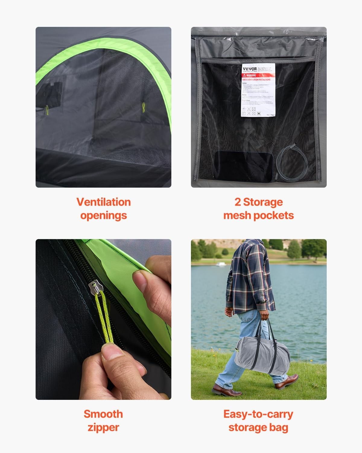 SUV Camping PU2000mm Waterproof Double Layer w/ Awning