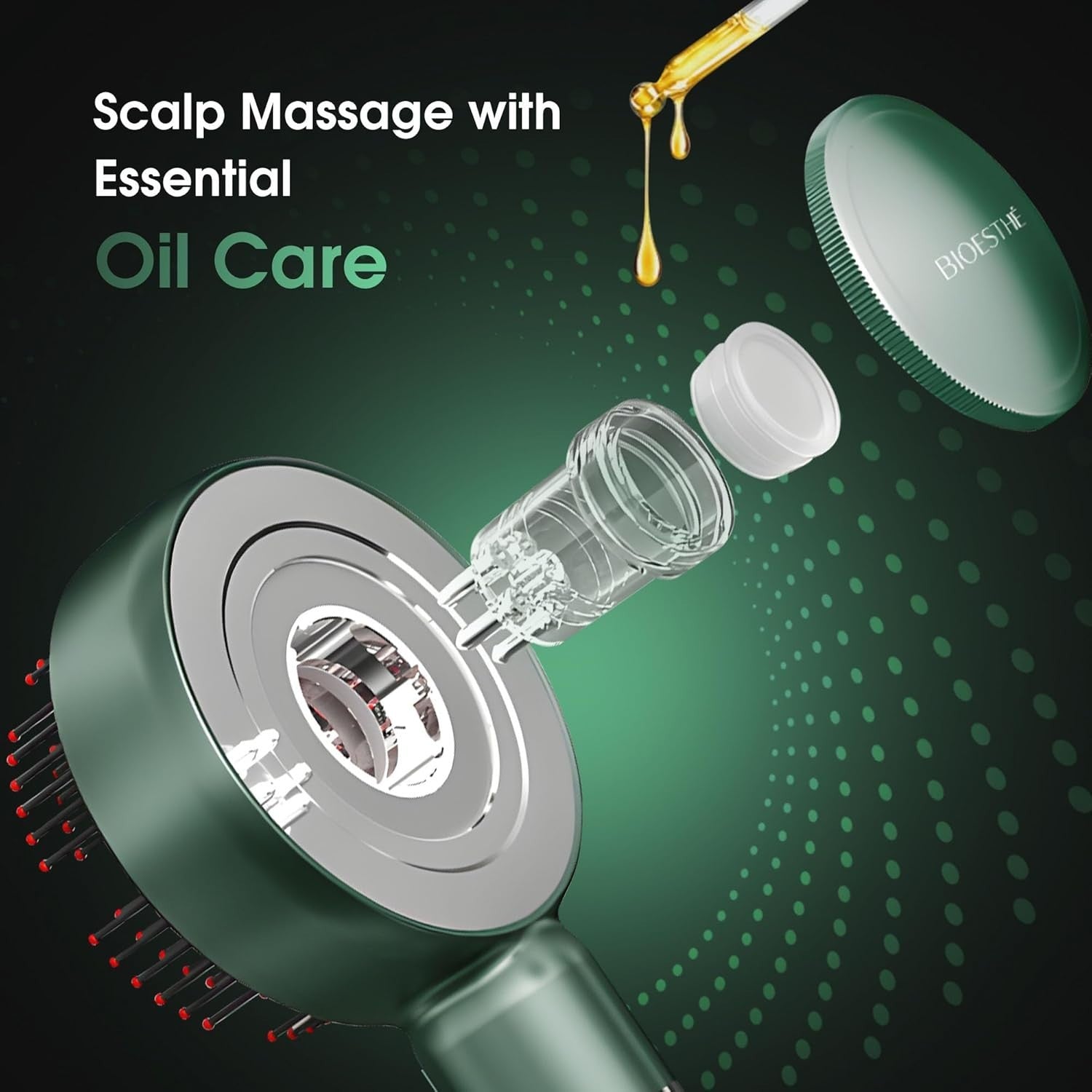 Electric Scalp Massager Brush Cordless Waterproof Hair Stress Relief Spa