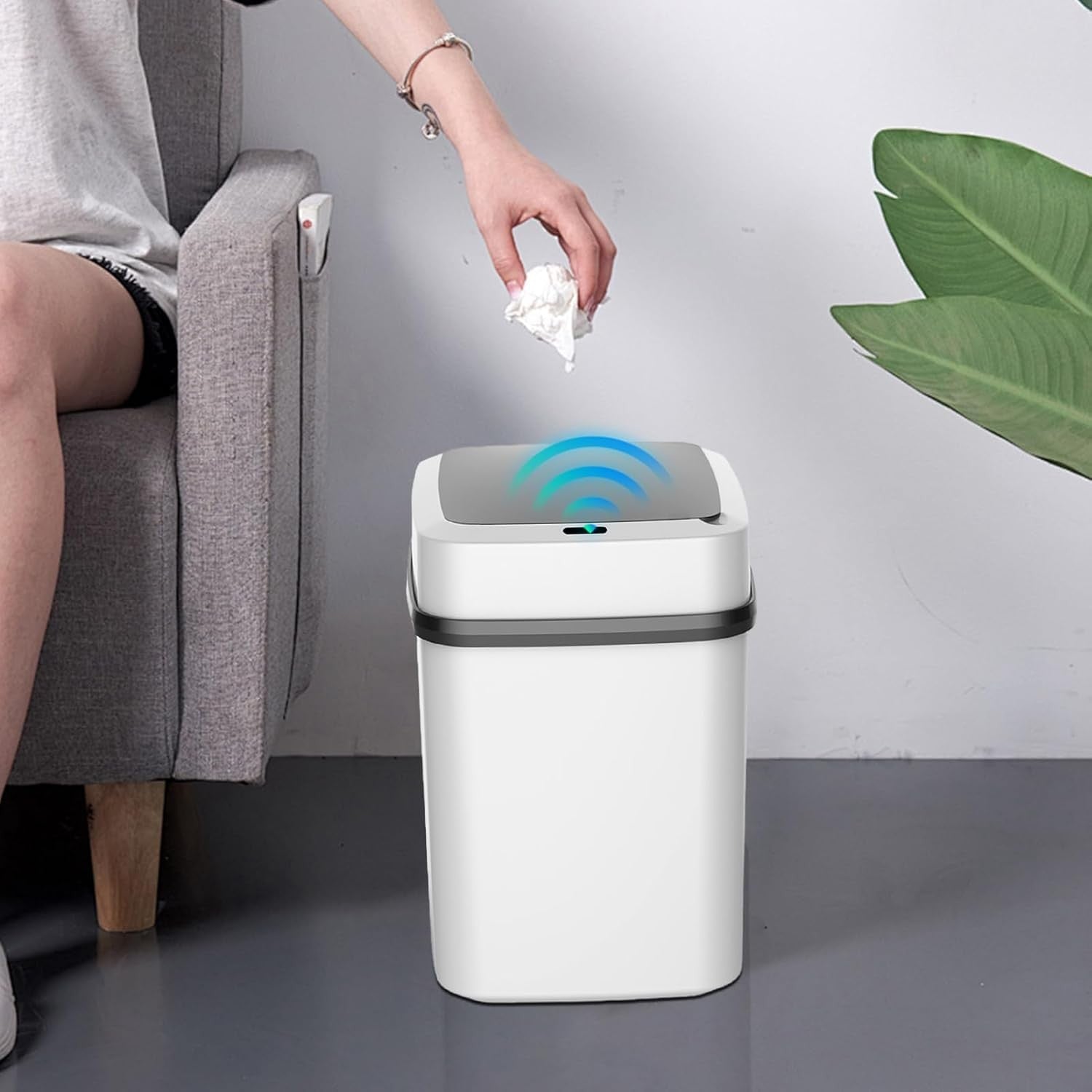 Automatic Touchless Trash Can Motion Sensor Electric Bin