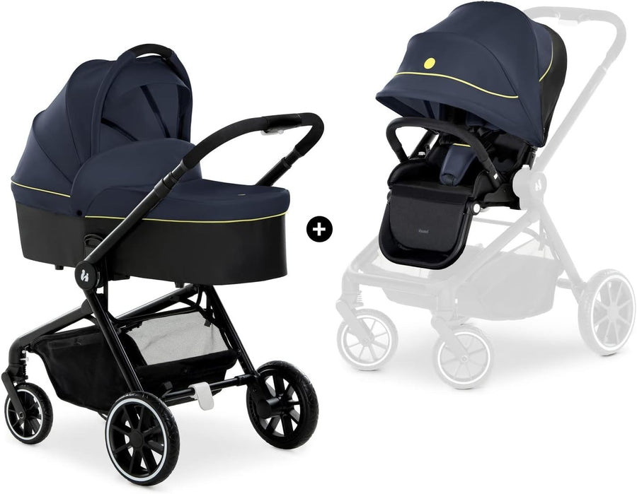 2 in 1 Pram Pushchair from Birth to 22kg, Carrycot, Foldable, UPF50+