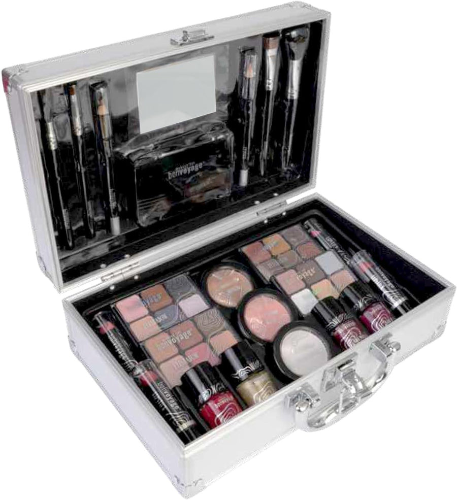 All In One Makeup Kit Train Case Lipstick Eyeshadow Nail Set