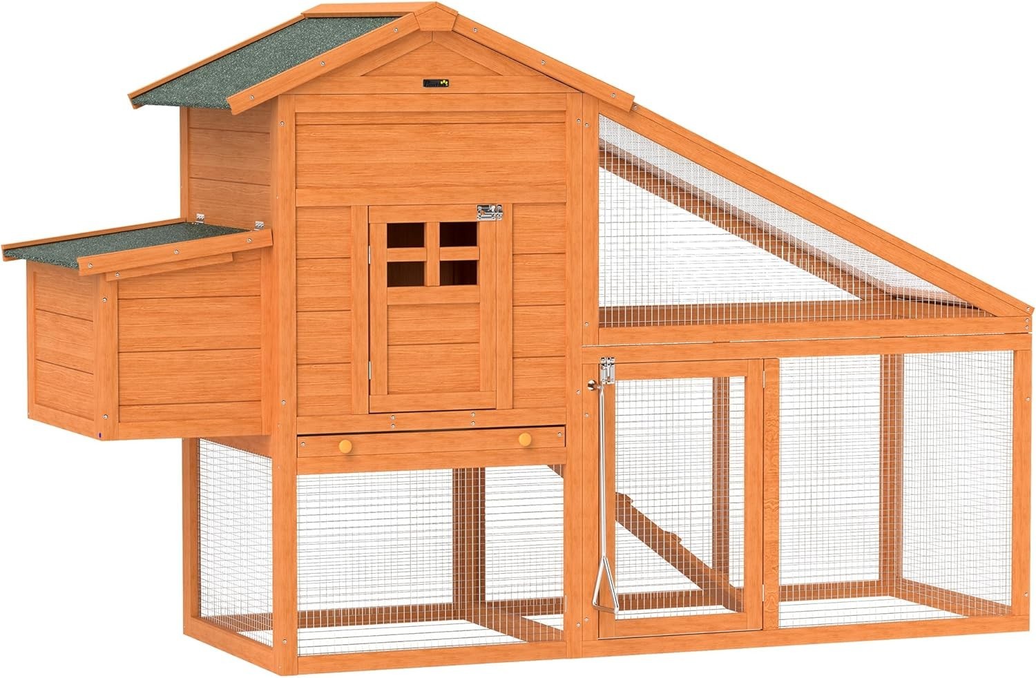 Wooden Chicken Coop with Run Nesting Box Slide Out Tray Ramp 4 Hens