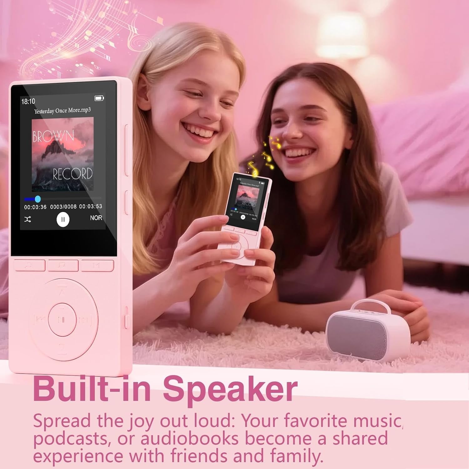 64GB MP3 Player Bluetooth 5.3 Portable Music Player FM Radio Voice