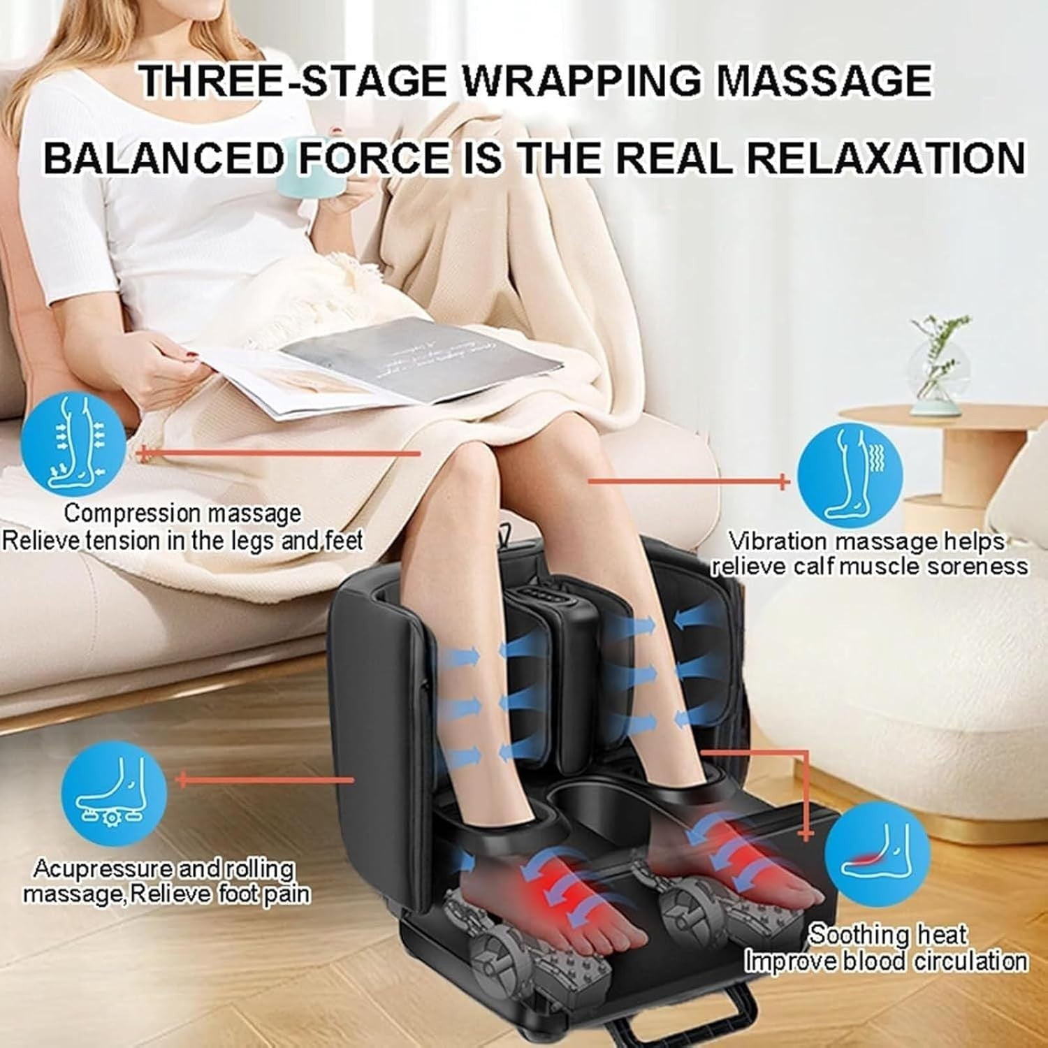 2-in-1 Foot & Calf Massager with Heat | Shiatsu, Kneading, App-Controlled