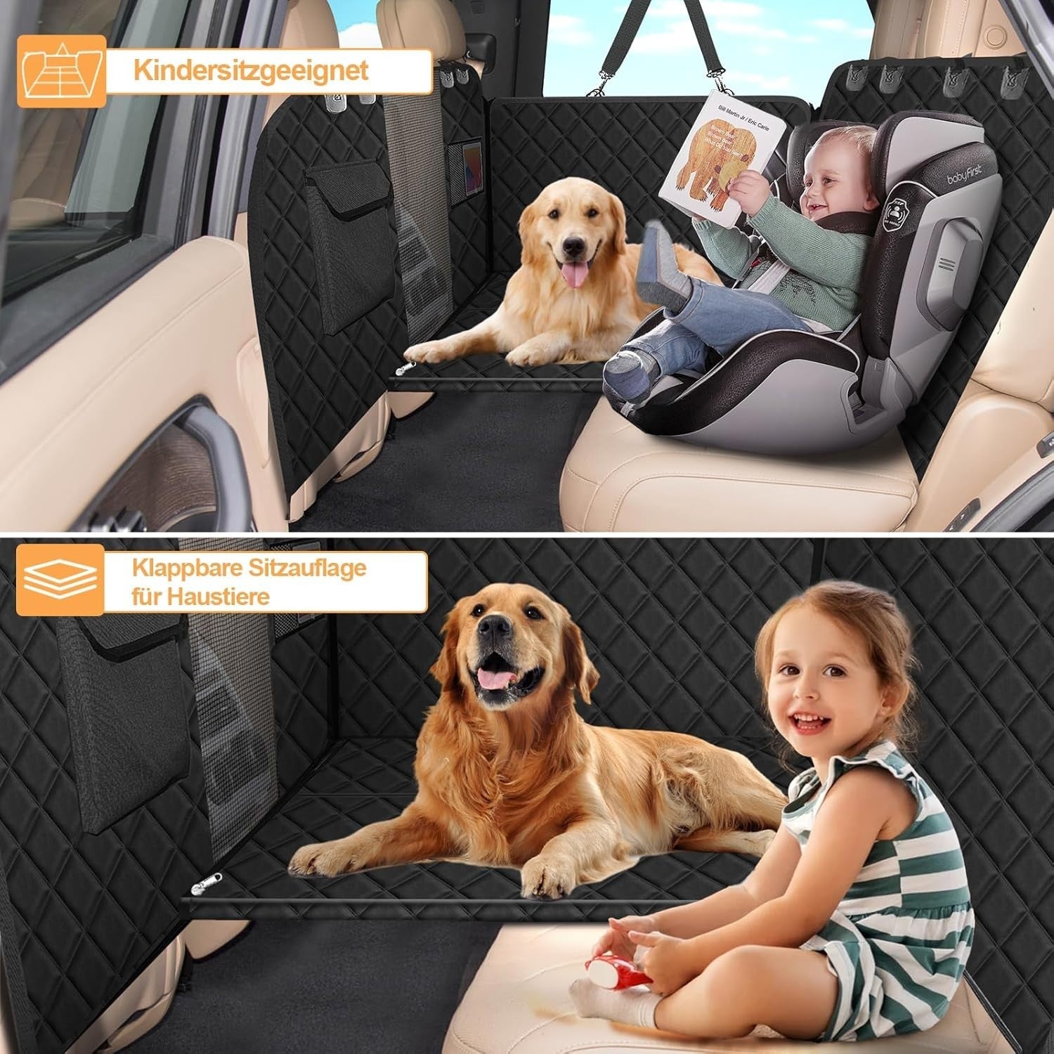 Hard Base Dog Car Seat Extender Waterproof Rear Hammock SUV Truck