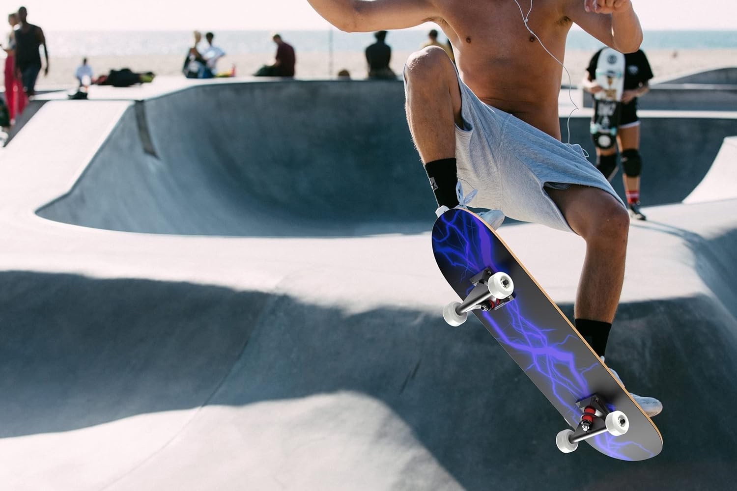 31" Maple Skateboard for Adults & Teens | 7-Layer Deck | ABEC-11 Bearings | Blue