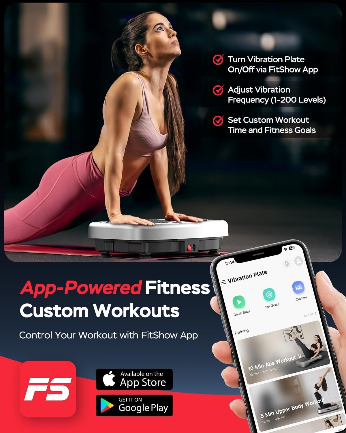 Gray App-Controlled Vibration Plate Exercise Machine 200 Speeds 450lb