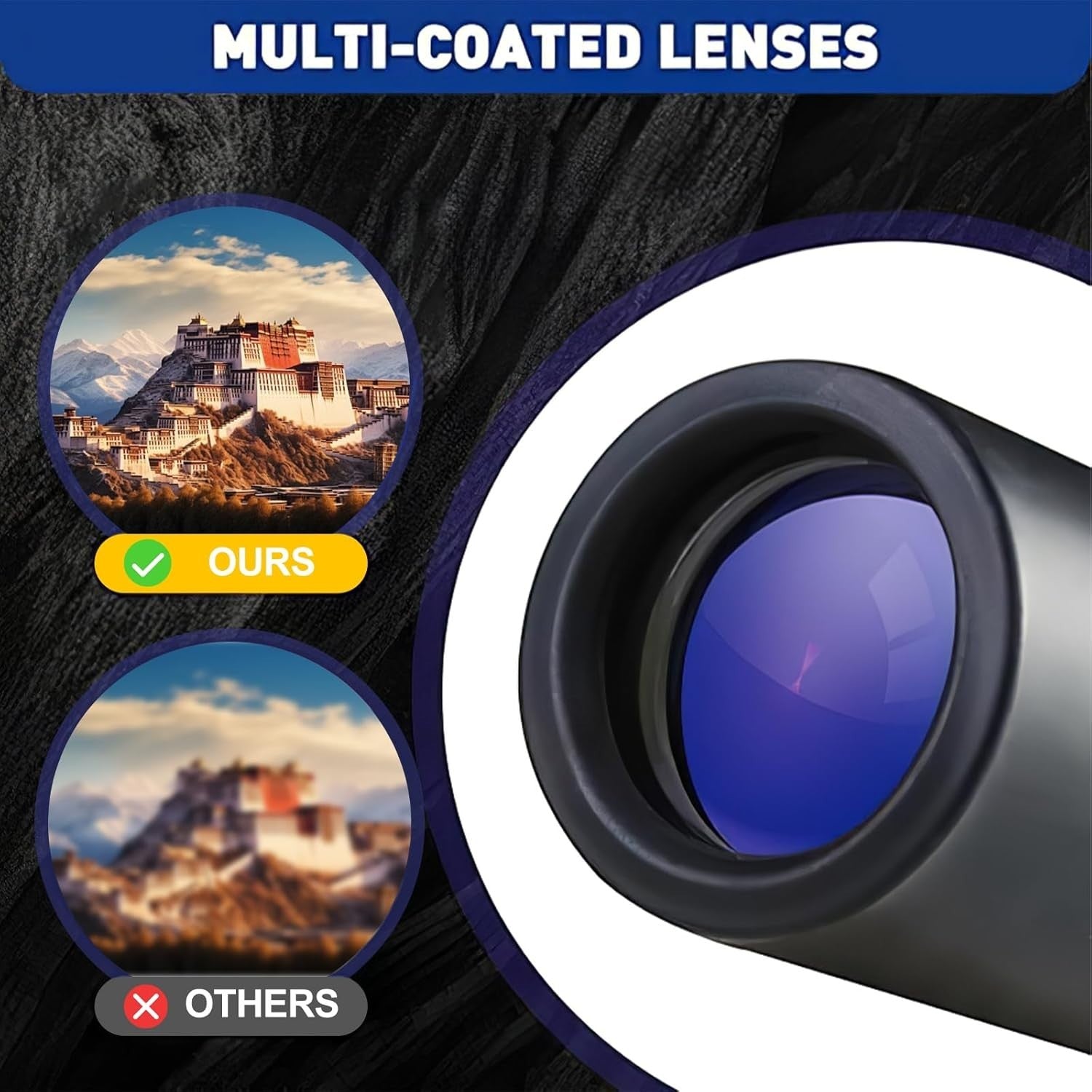 Mini 2000x25 Monocular Telescope Compact HD Pocket Scope for Travel & Sports
