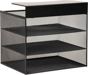 Under Desk Hanging File Organizer | Laptop, Folder, Notebook Storage, Black