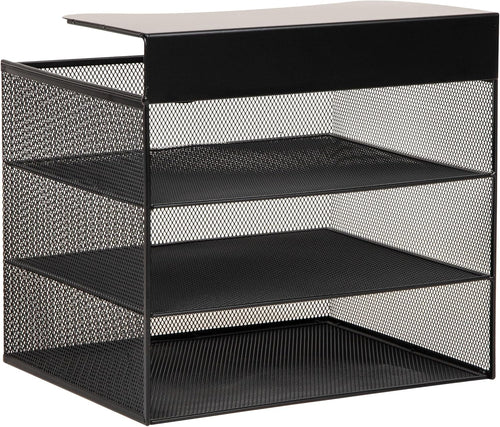 Under Desk Hanging File Organizer | Laptop, Folder, Notebook Storage, Black
