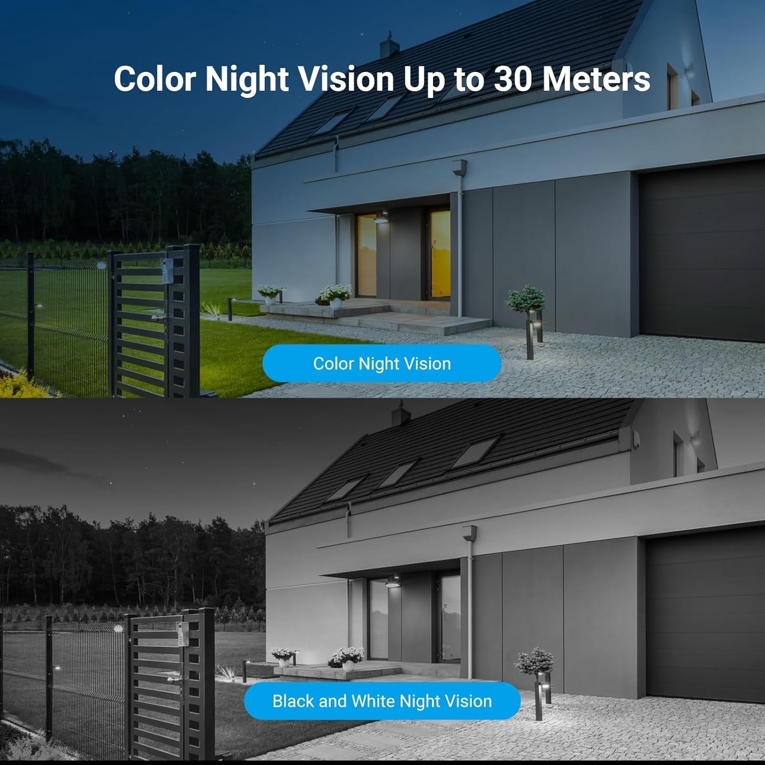 2K Outdoor Security Camera WiFi AI Human Detection Color Night Vision