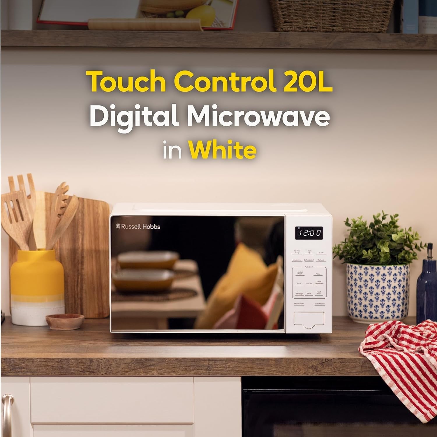 20L 800W Touch Control Digital Microwave 10 Power Auto