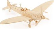 Wooden Spitfire Plane Model Kit | Easy Assembly, Paintable, FSC Certified