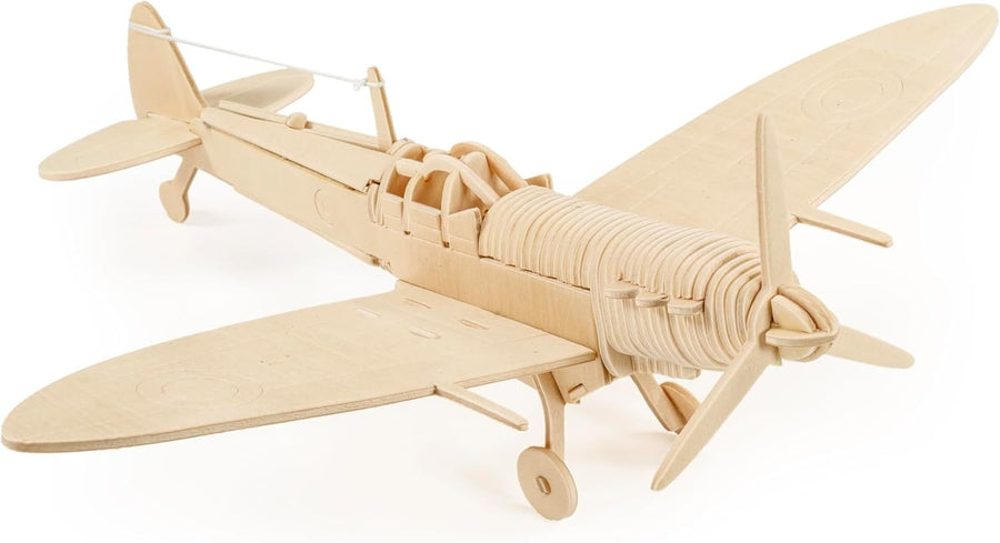 Wooden Spitfire Plane Model Kit | Easy Assembly, Paintable, FSC Certified