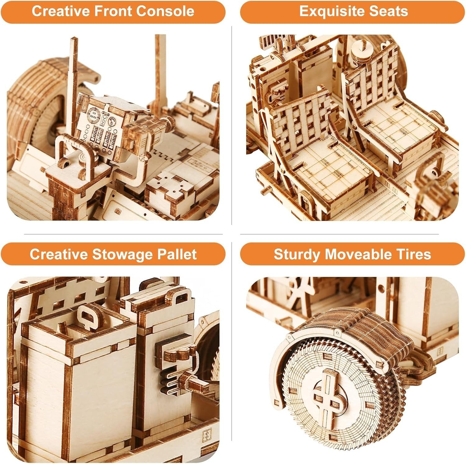 3D Wooden Lunar Rover Puzzle DIY Space Vehicle Model Kit 388PCS Adult