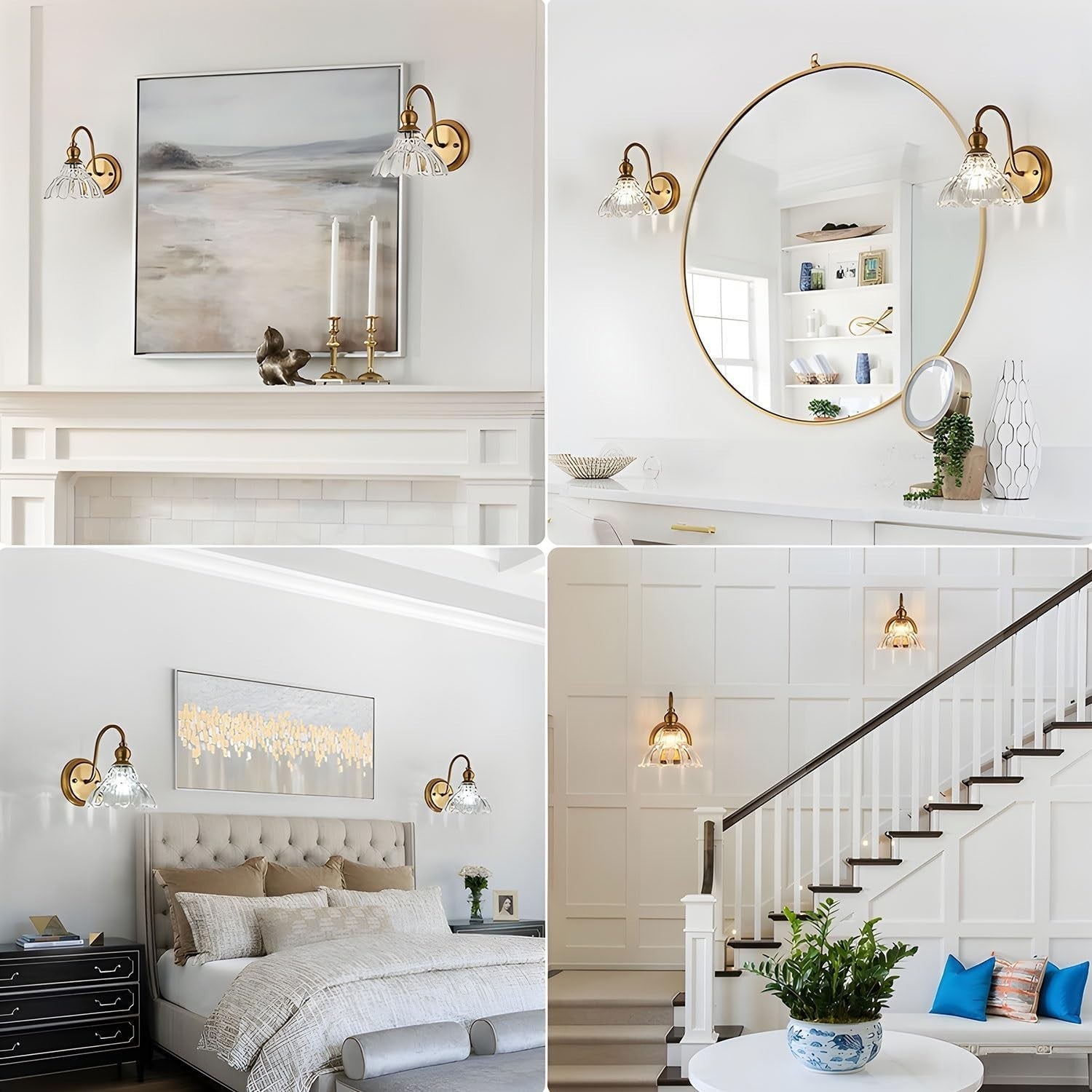 Wireless Battery-Operated Wall Sconces with Remote & Dimmable LED Bulbs
