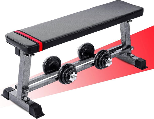 Heavy Duty Flat Weight Bench With Dumbbell Rack 300kg Home Gym