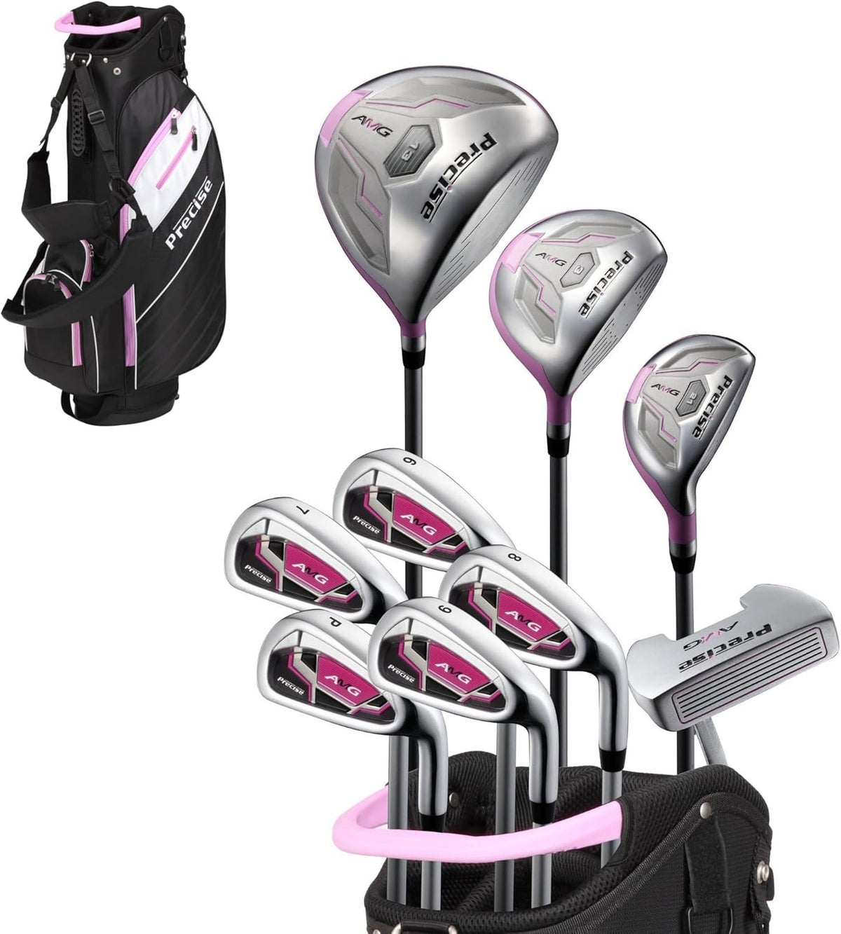 Ladies Right Hand Complete Golf Club Set Petite Forgiving Lightweight Pink