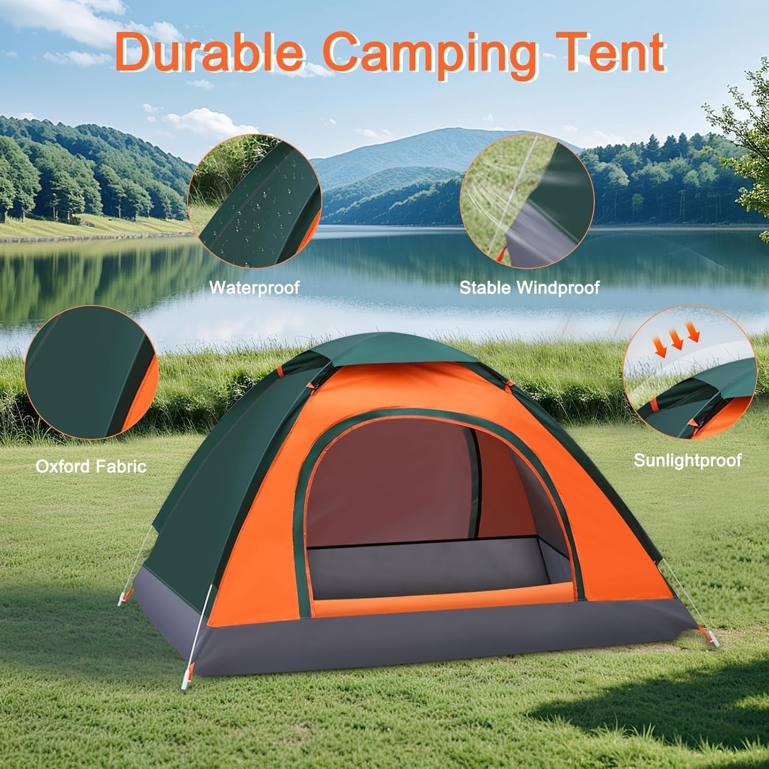 2-3 Man Automatic Pop Up Camping Tent Waterproof