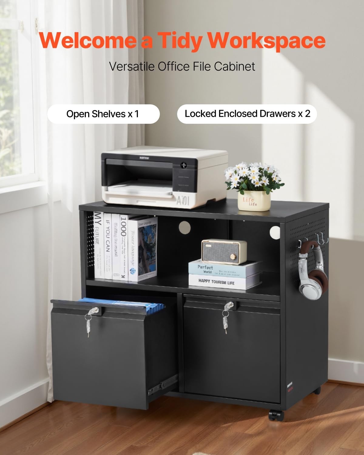 Wide 2 Drawer Metal Filing Cabinet Lockable Lateral A4 Letter Legal