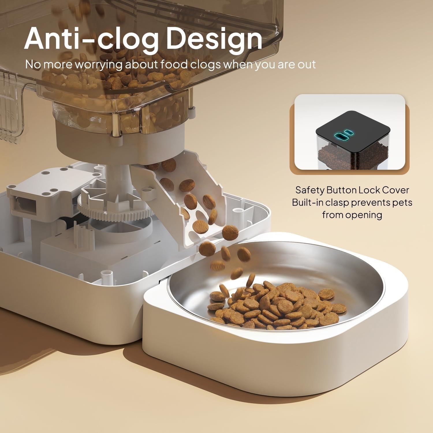Automatic Cat Feeder 4L Timed Food Dispenser Portion Control LCD Feed