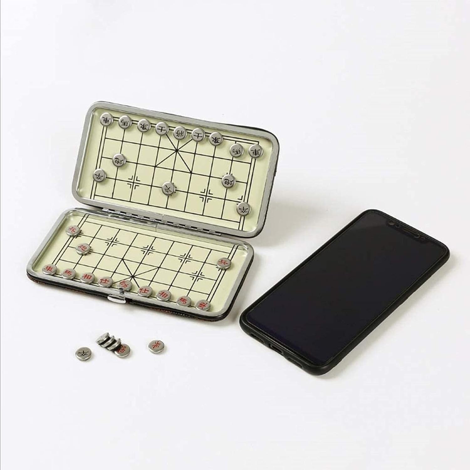 Mini Magnetic Xiangqi Travel Chess Set Folding Metal Board Game