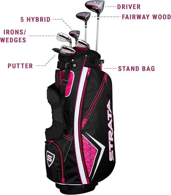 Ladies Right Hand Golf Clubs 11pc Complete Set Driver Hybrid Stand Bag