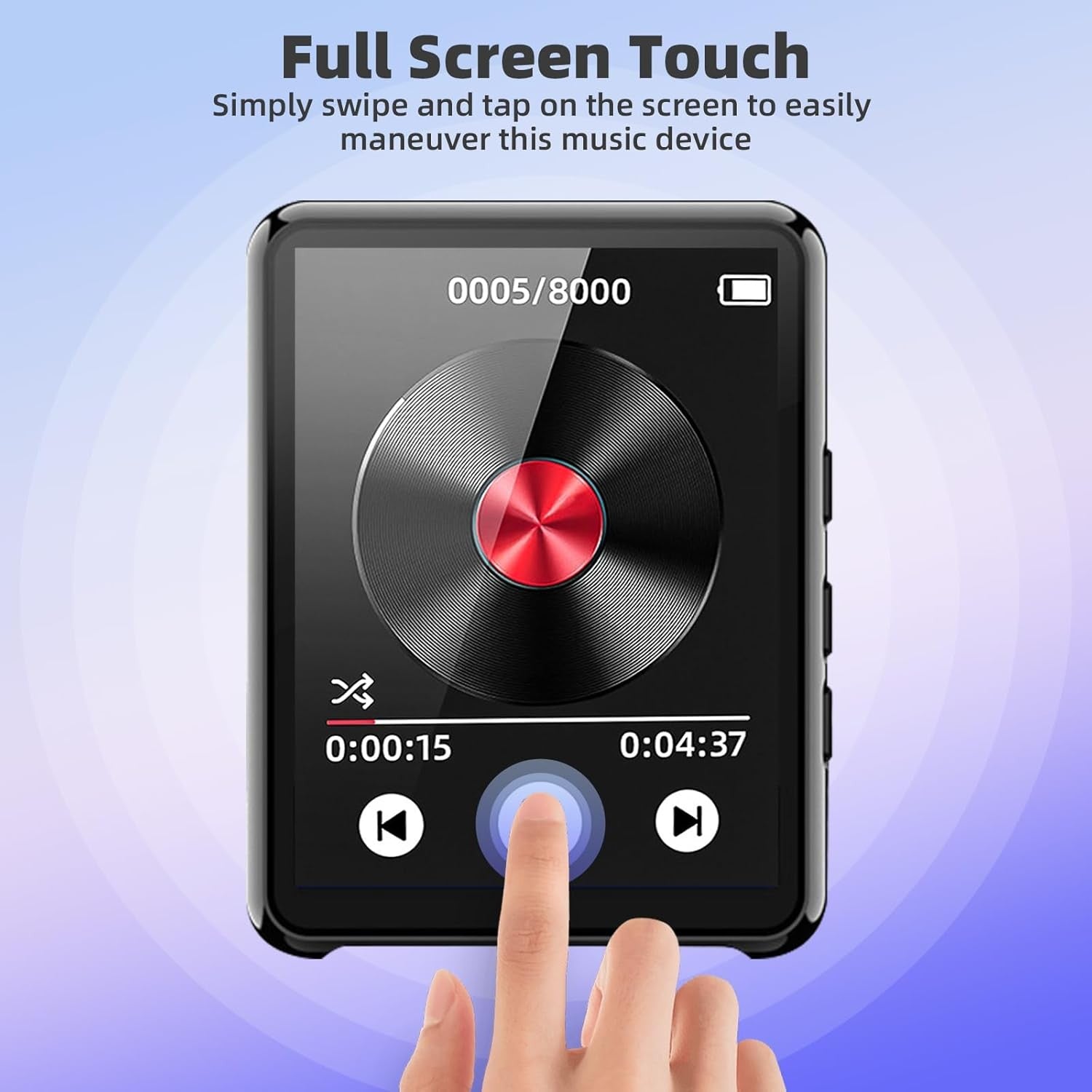 128GB MP3 Player Bluetooth 2.4" Touch Screen FM HiFi Black