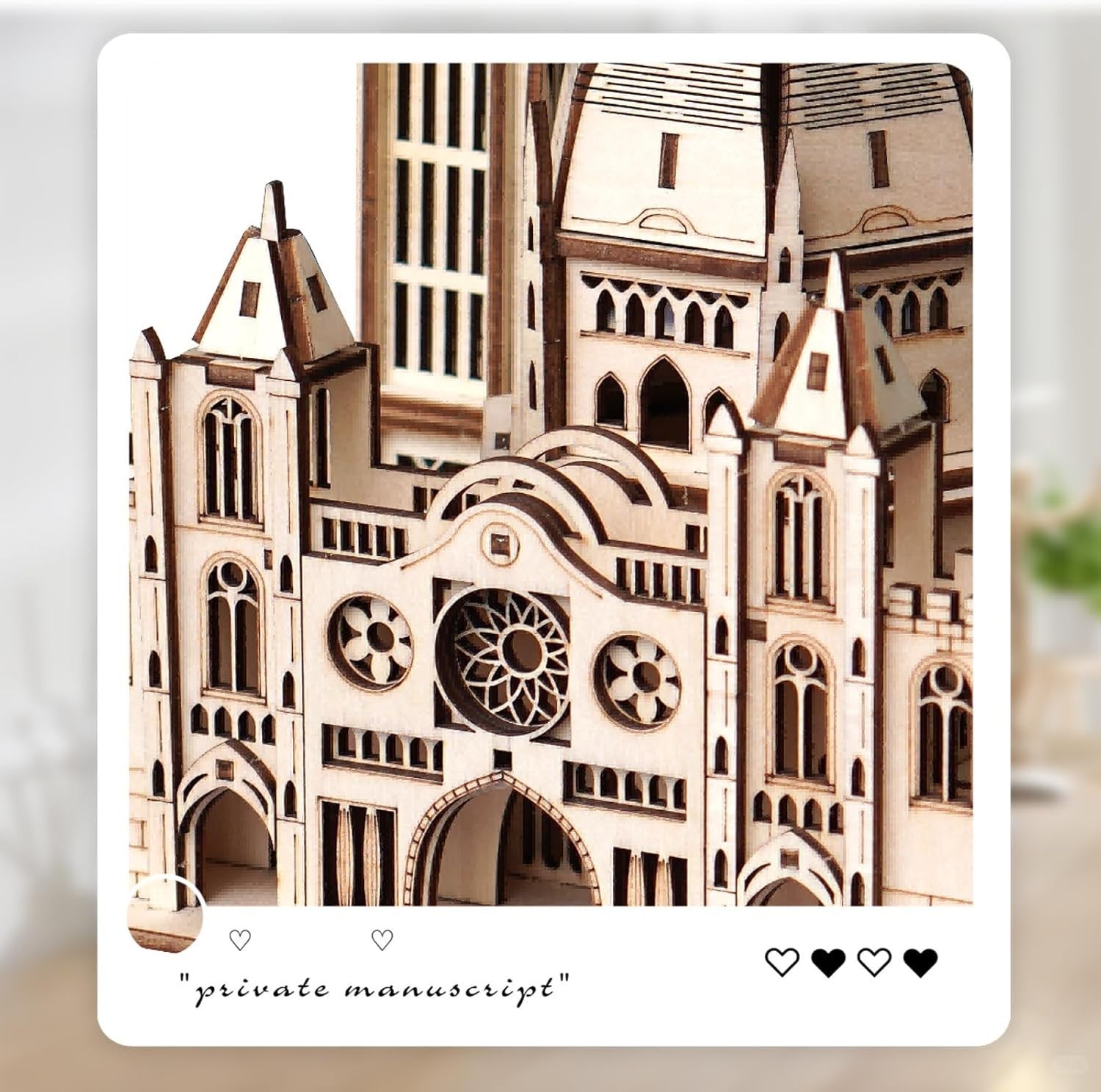 3D Wooden Puzzle Church Model Kit DIY Architectural Craft for Adults