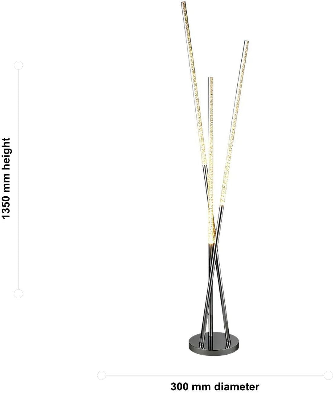 Modern LED Bubble Floor Lamp Chrome Standing Light Low Energy 135cm