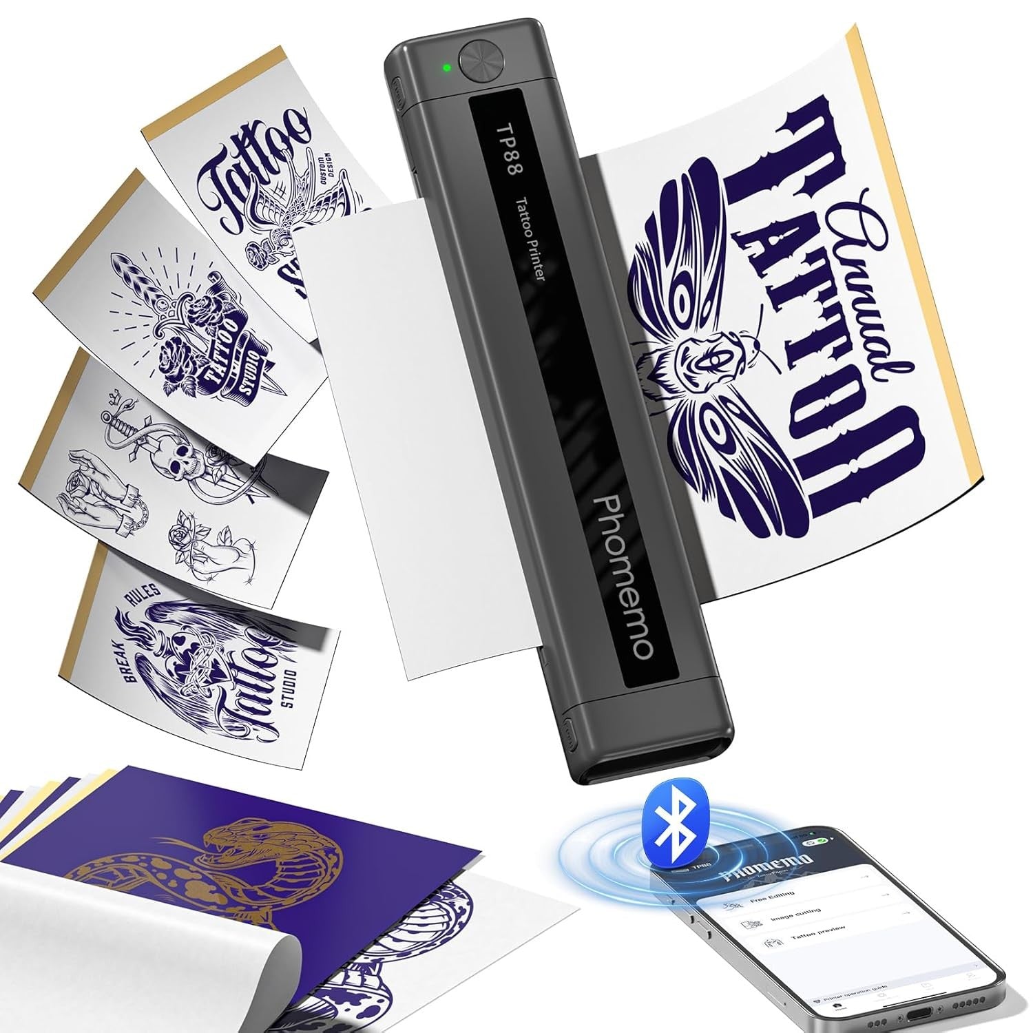 Phomemo TP88 Tattoo Stencil Printer Bluetooth Portable Thermal Printer