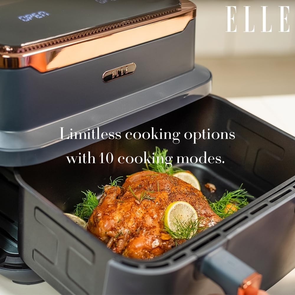 9L Triple Basket Air Fryer Match Cook 10-in-1 Oil Free Touch Dual Zone