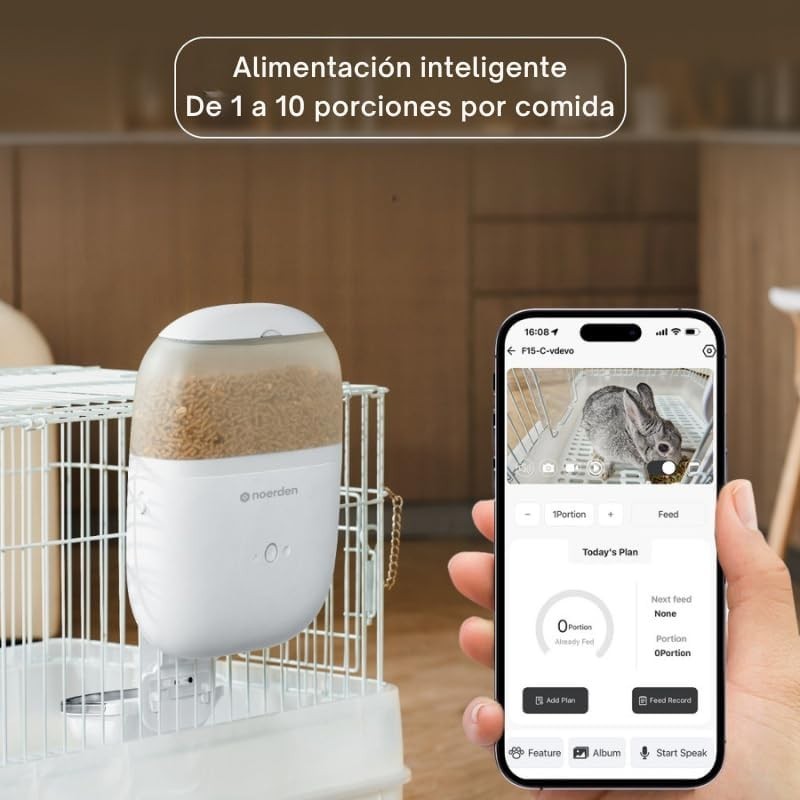 Smart Small Pet Feeder Camera App Control HD Video 10 Meals Daily