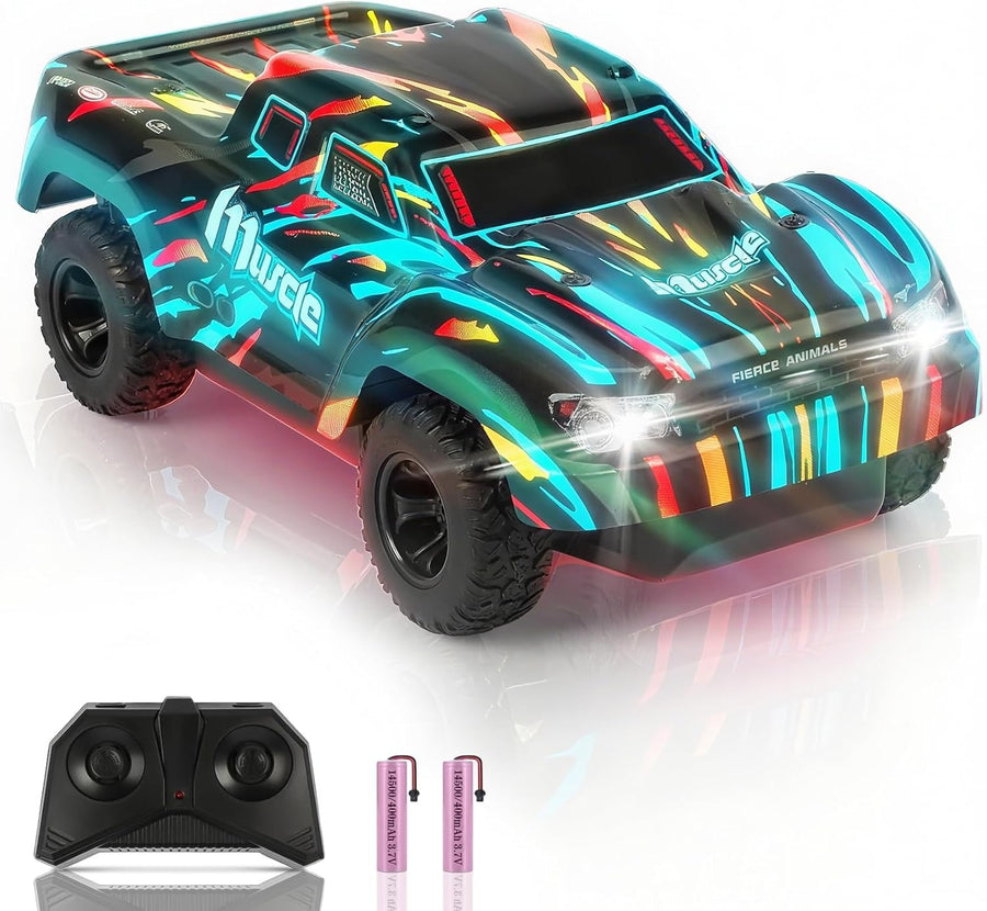 Mini 4WD RC Car 1:22 Scale – LED Lights, 2.4GHz Remote, 15KM/H Fast Racing Toy
