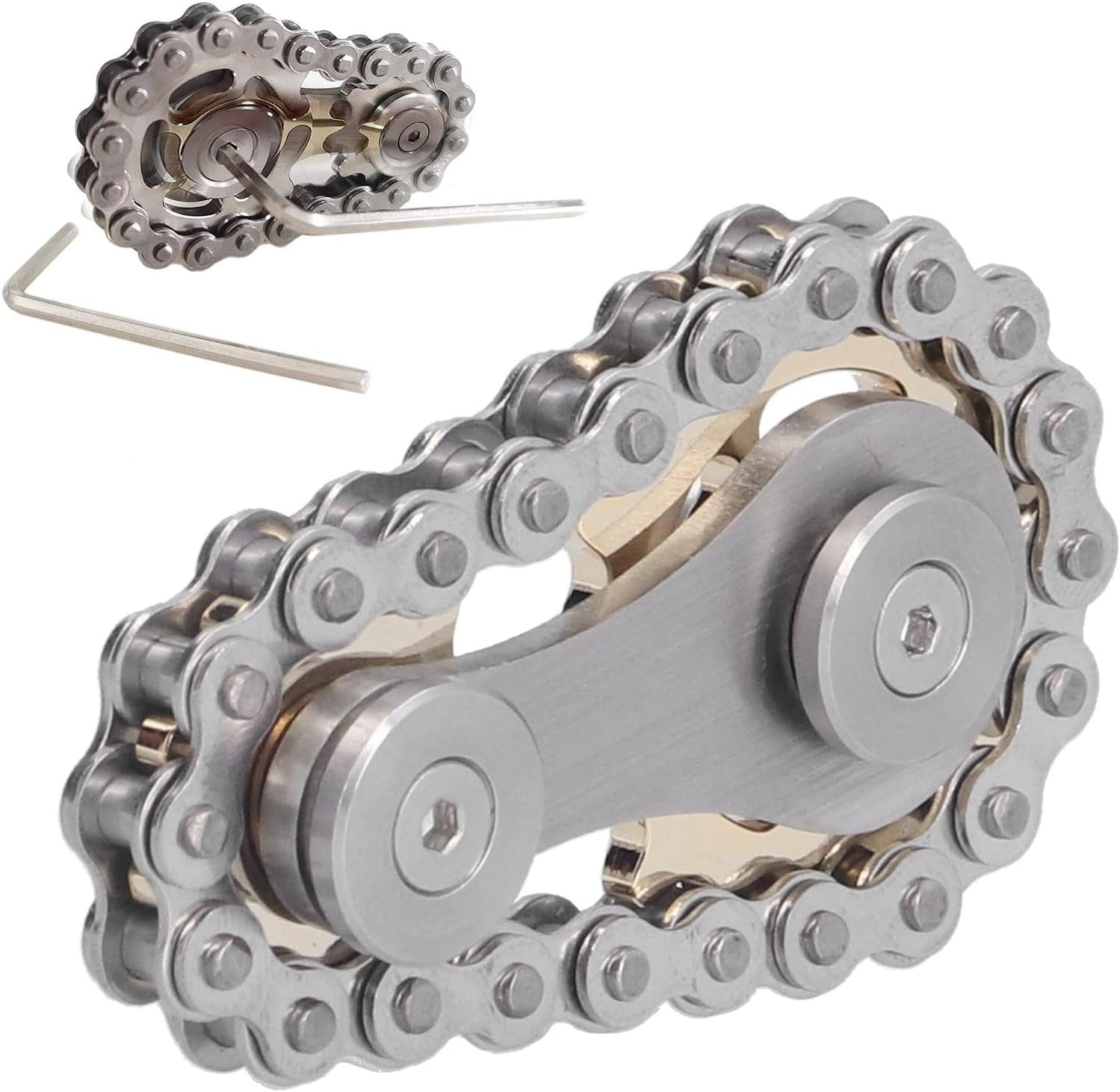 Stainless Steel Gear Fidget Toy Stress Relief Spinner ADHD Focus