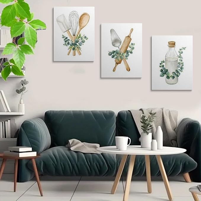 Kitchen Wall Art Canvas 30x40 cm Aesthetic Home Decor Painting Frame
