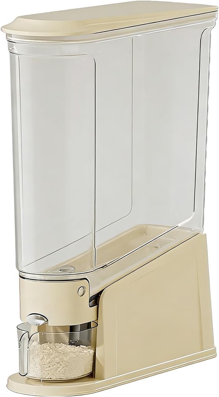 Slim Rice Bin Airtight Grain Storage Container with Measuring Cup