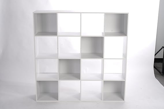 16 Cube Storage Unit White – Large Freestanding Bookshelf Display Shelves