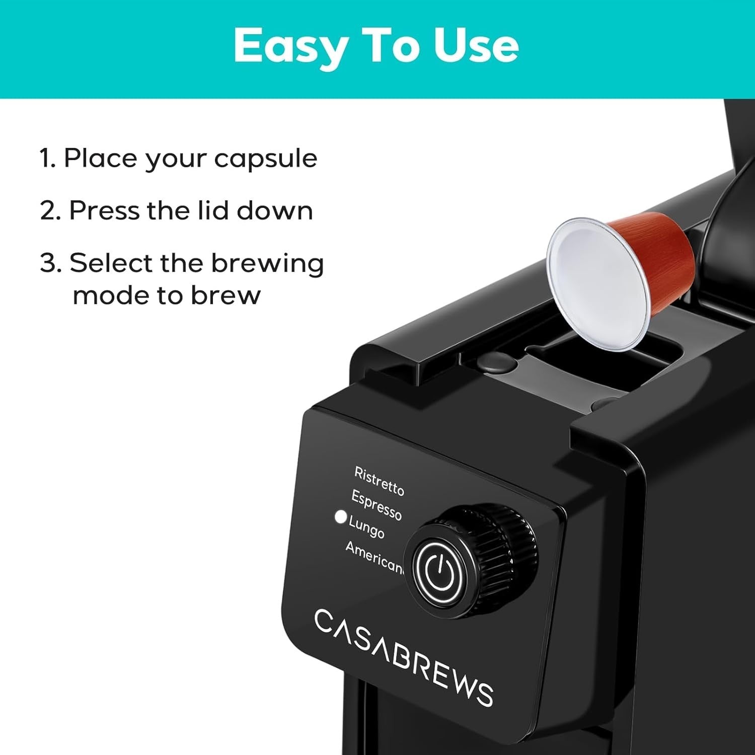 20 Bar Single Serve Espresso Machine for Pods Compact 4 Size Brewer 20oz Tank