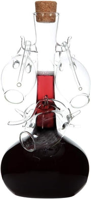 Port Wine Decanter Set with Hanging Sipper Glasses Classic Gift